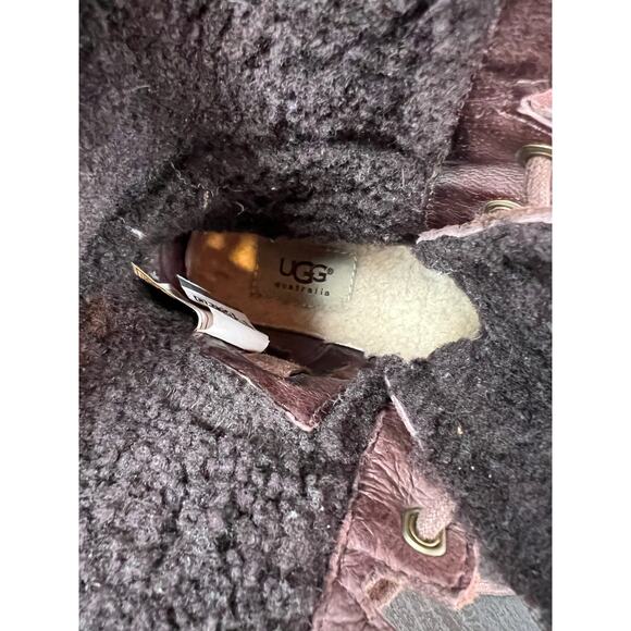 UGG Women's Jena Fashion Boots in Brown Leather Women's Size 8 - Picture 15 of 16